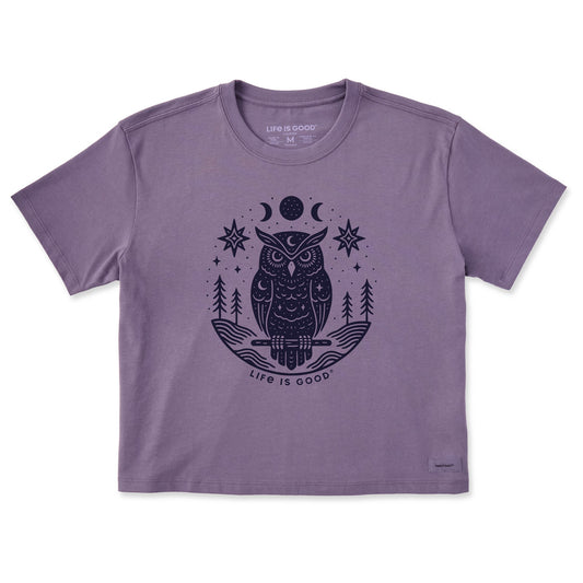Women's Witchy Owl Short Sleeve Crusher Boxy Tee
