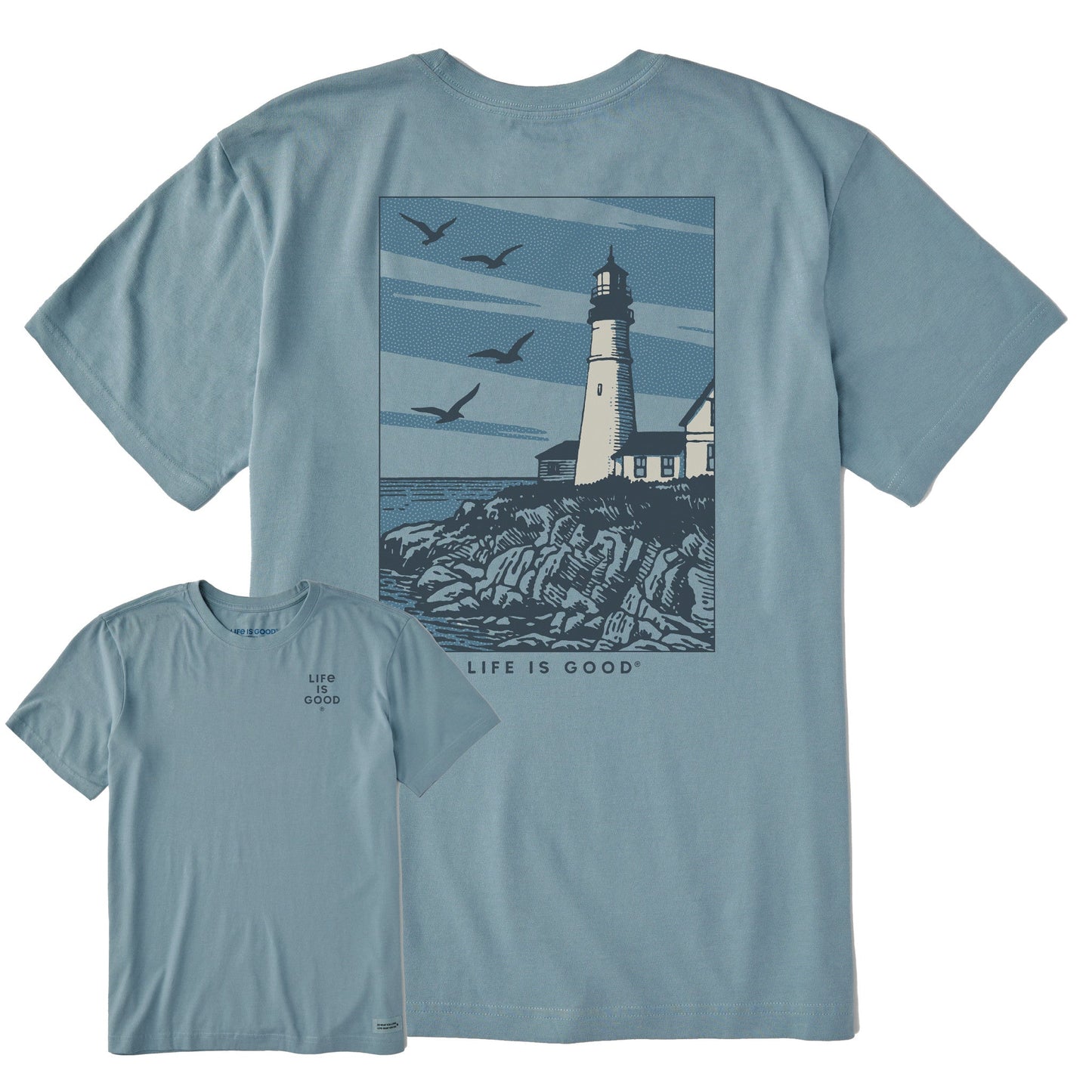 Men's Seagull Lighthouse Short Sleeve Crusher Tee
