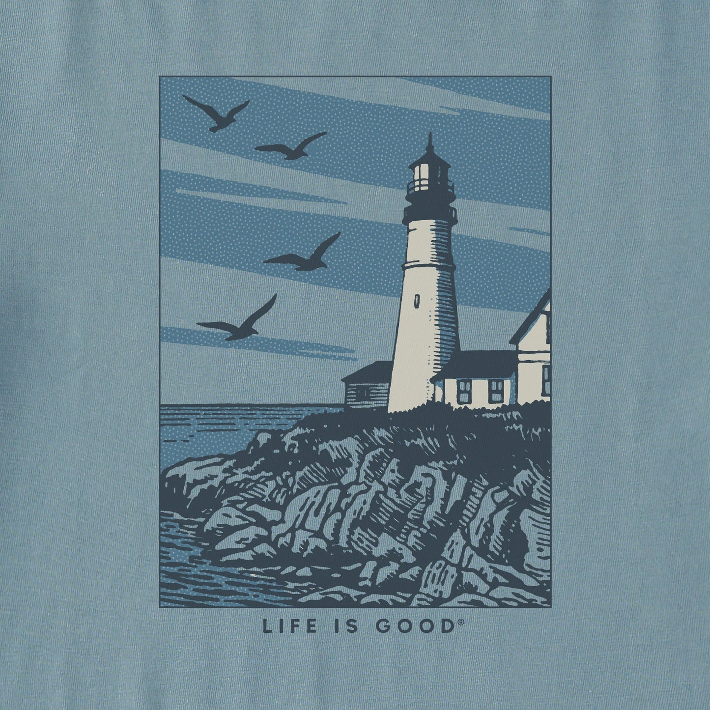 Men's Seagull Lighthouse Short Sleeve Crusher Tee