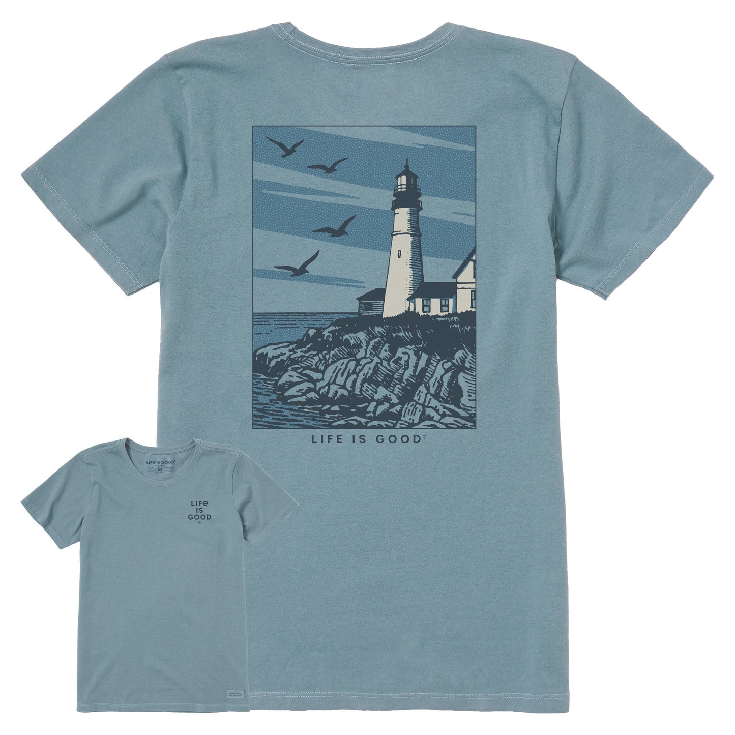 Women's Seagull Lighthouse Short Sleeve Crusher Tee