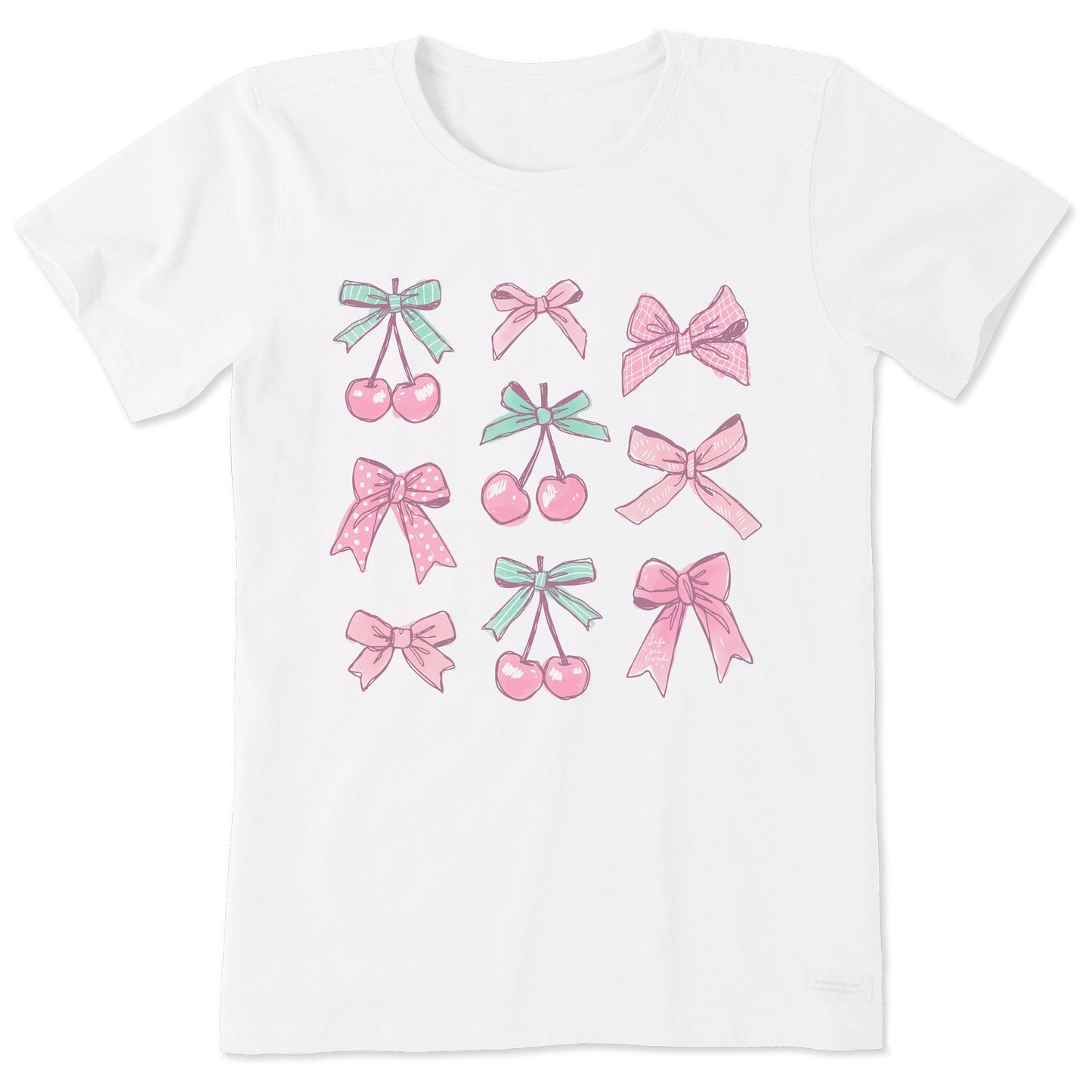 Women's Cherries and Ribbons Short Sleeve Crusher Tee