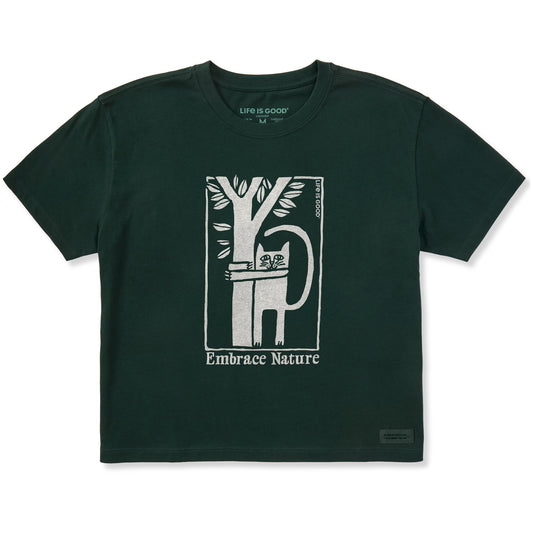 Women's Embrace Nature Cat Short Sleeve Crusher Boxy Tee