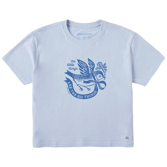Women's The Little Things bird Short Sleeve Crusher Boxy Tee