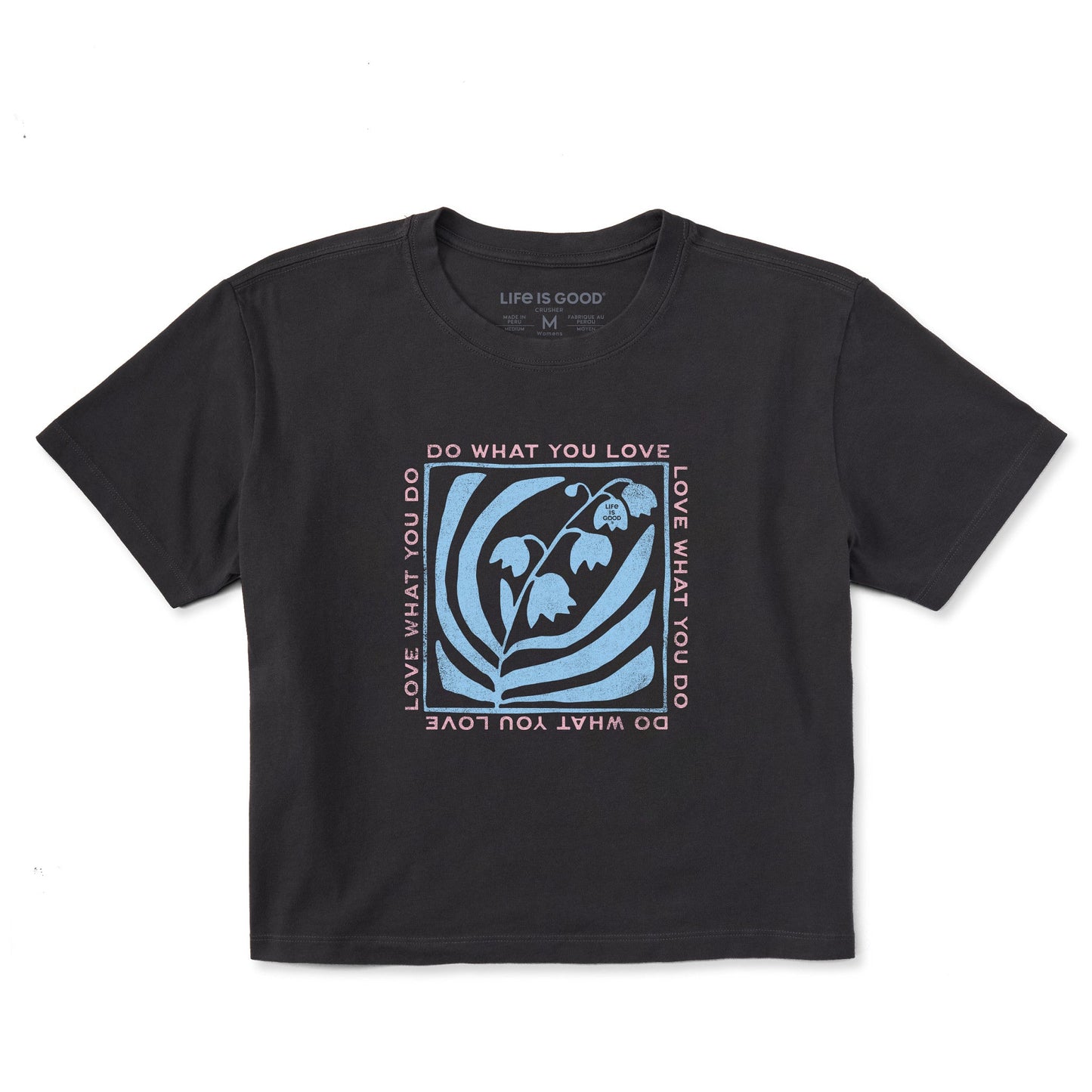 Women's Do What You Love Flower Box Short Sleeve Crusher Boxy Tee