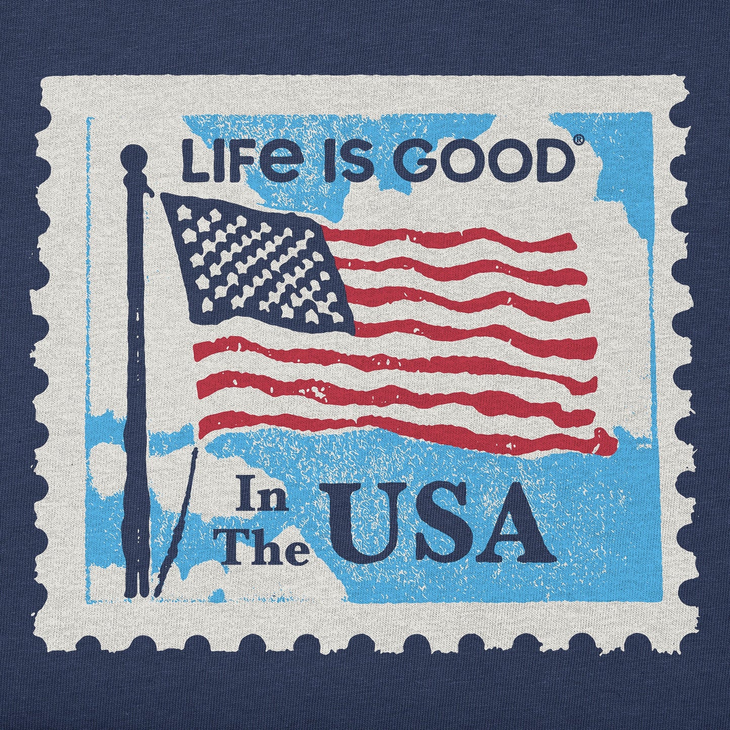 Women's USA Flag Stamp Short Sleeve Tee