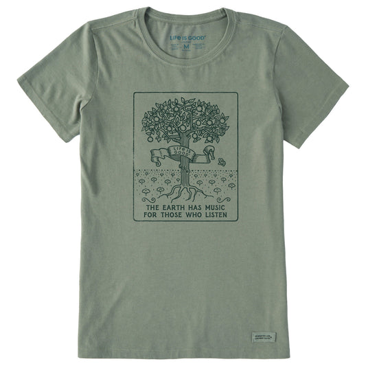 Women's The Earth Has Music Trees Short Sleeve Crusher Tee