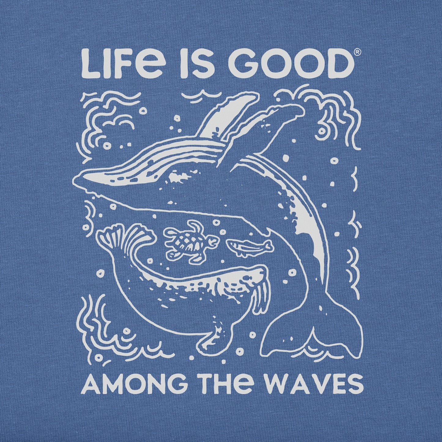Men's Life is Good Among the Waves Whale Short Sleeve Tee