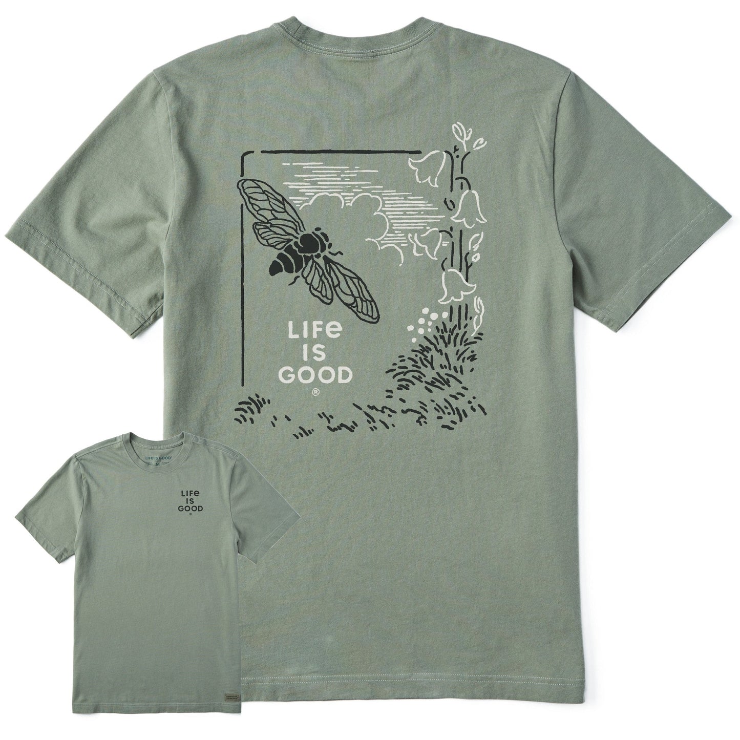 Men's Bumblebee Flowers Short Sleeve Crusher Tee