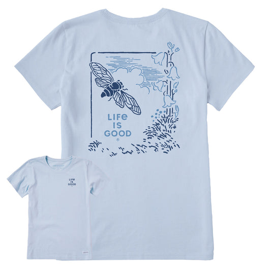 Women's Bumblebee Flowers Short Sleeve Crusher Tee