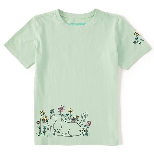 Kids Flower Pup Short Sleeve Crusher Tee