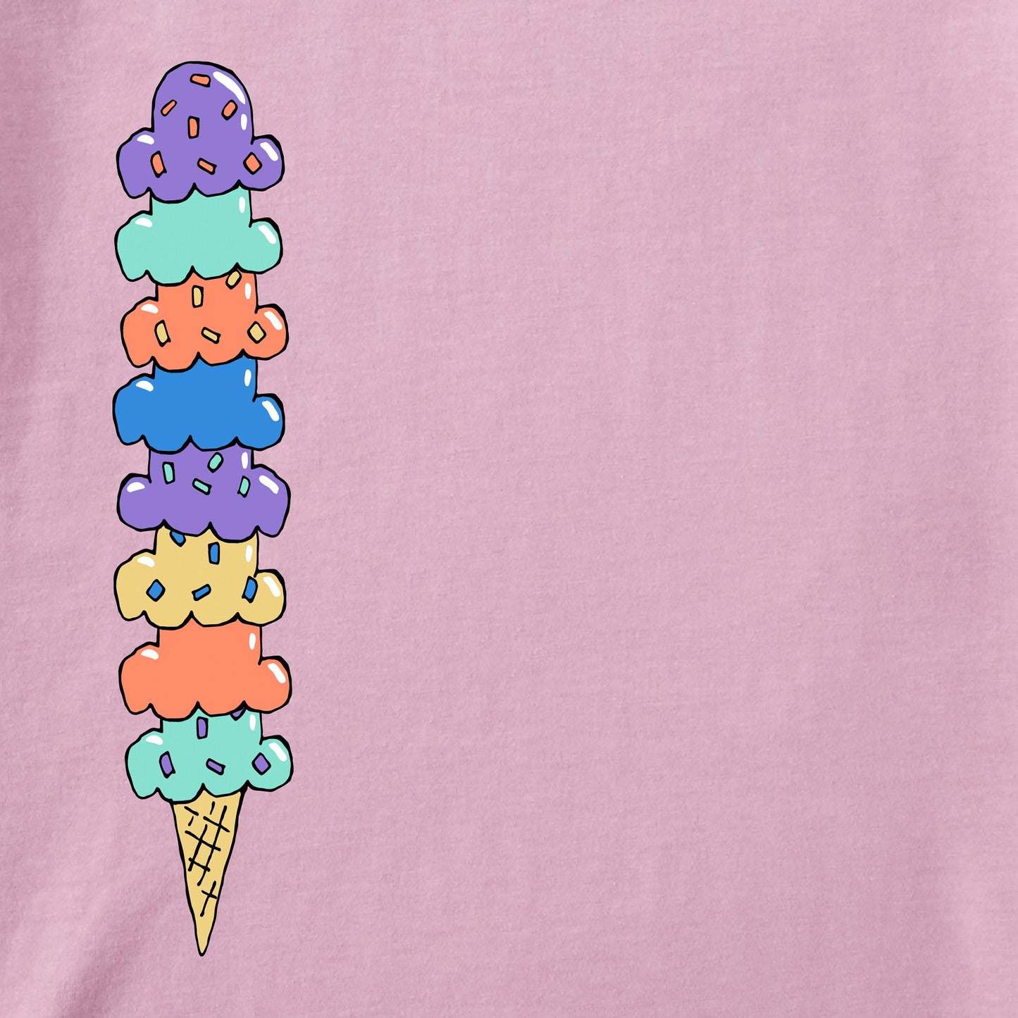 Kids Ice Cream Scoops Short Sleeve Crusher Tee