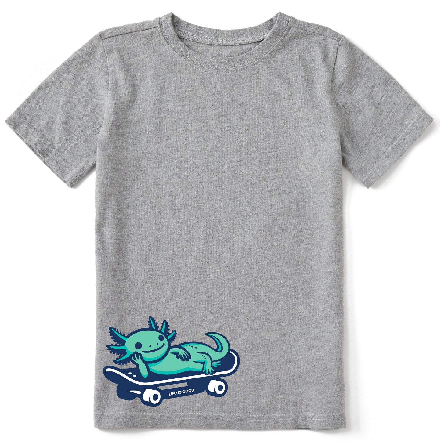 Kids Skater Axolotl Short Sleeve Crusher Tee