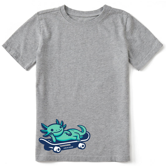 Kids Skater Axolotl Short Sleeve Crusher Tee