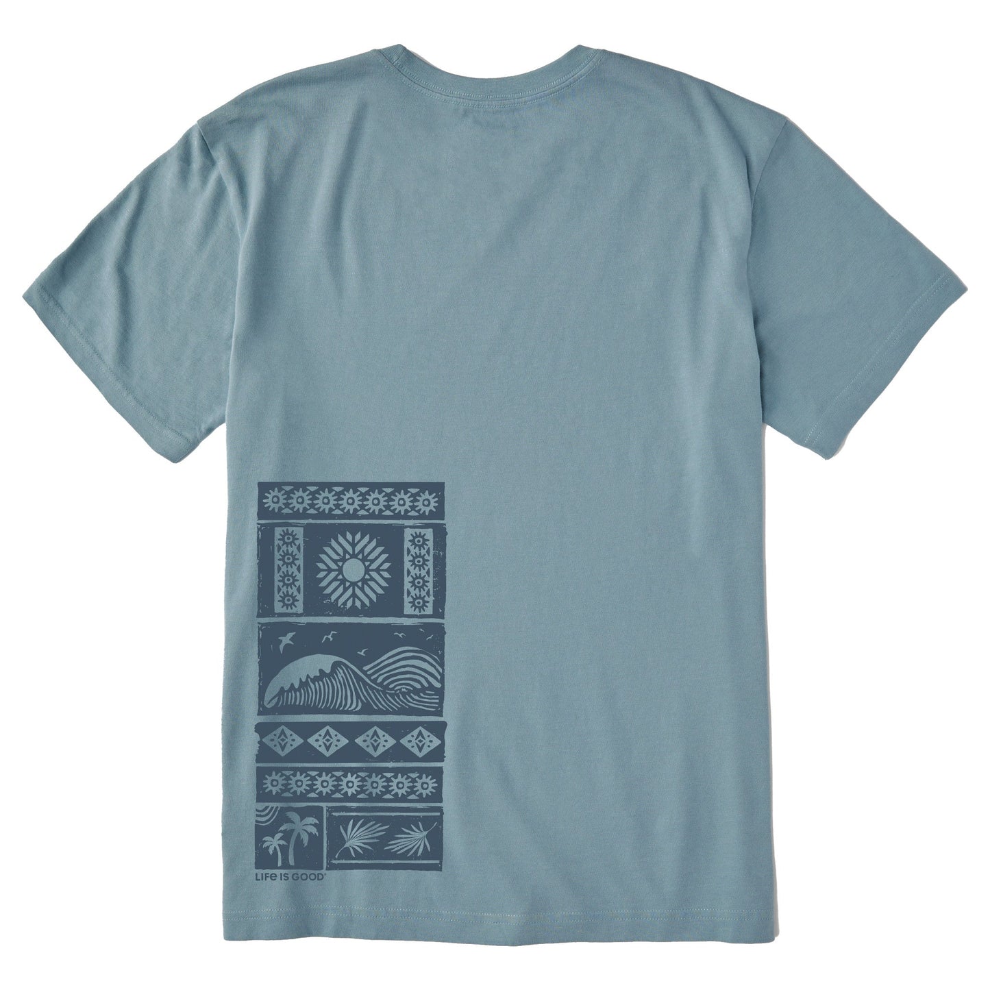 Men's Wave Woodblock Short Sleeve Crusher Tee