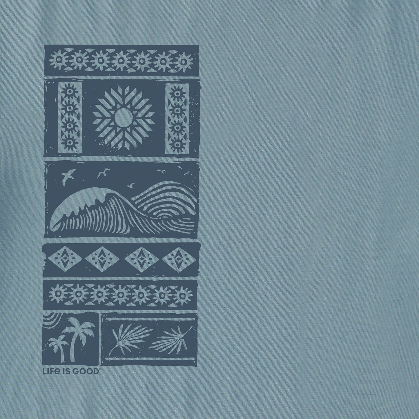 Men's Wave Woodblock Short Sleeve Crusher Tee