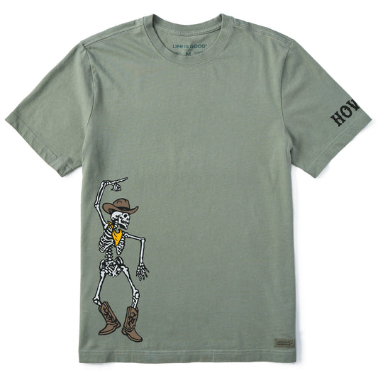 Men's Howdy Cowboy Skeleton Short Sleeve Crusher Tee