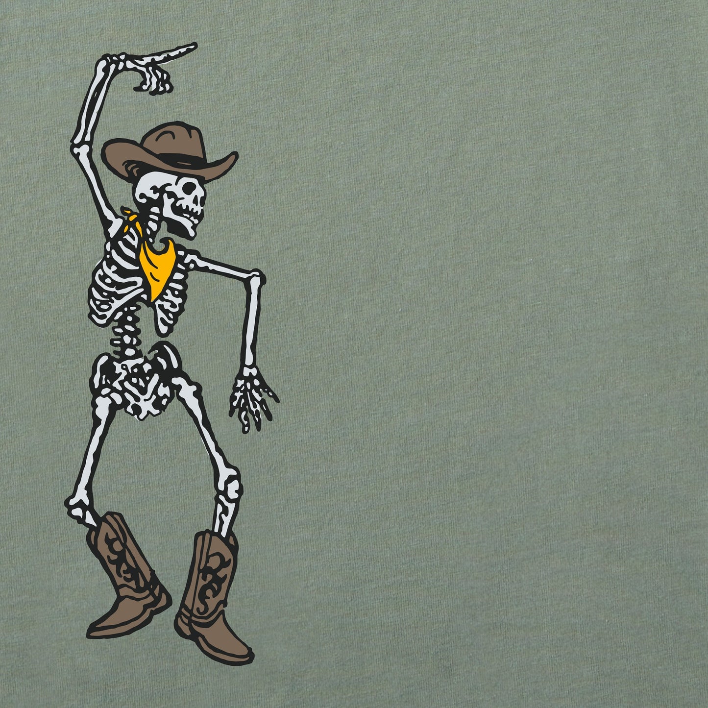 Men's Howdy Cowboy Skeleton Short Sleeve Crusher Tee