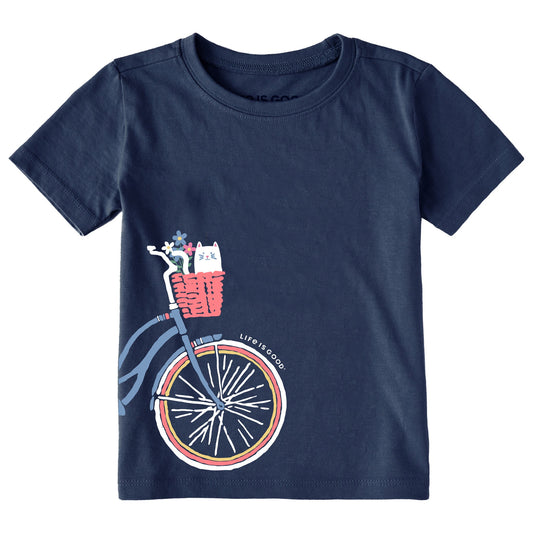 Toddler Kitty Bike Short Sleeve Crusher Tee