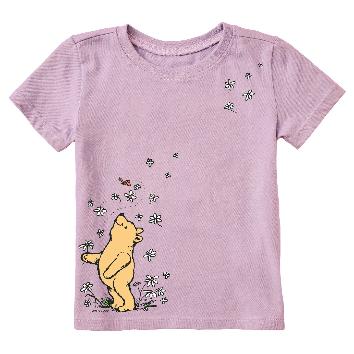 Toddler Winnie Flowers Short Sleeve Crusher Tee