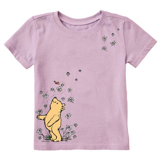 Toddler Winnie Flowers Short Sleeve Crusher Tee