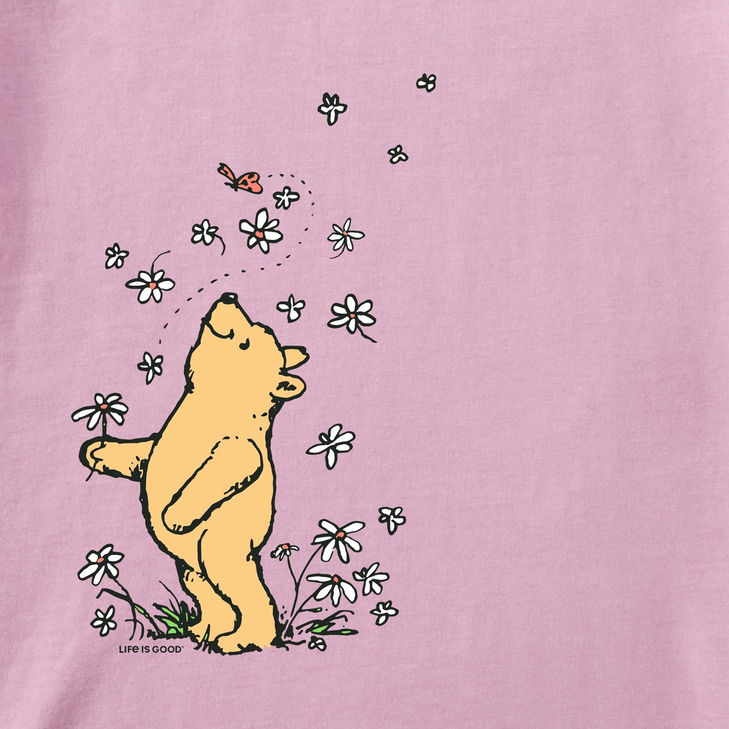 Toddler Winnie Flowers Short Sleeve Crusher Tee