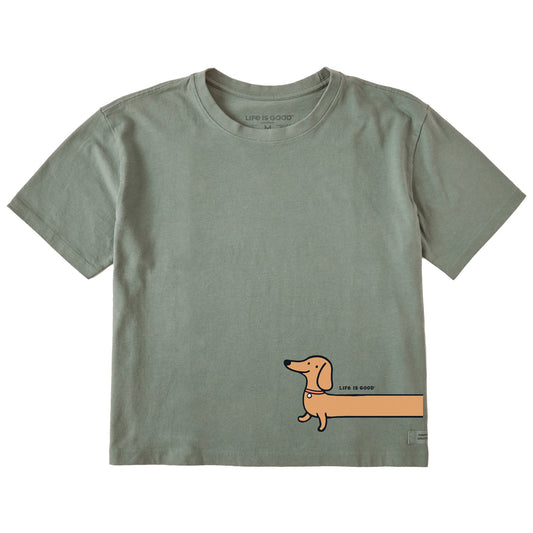 Women's Weenie Dog Short Sleeve Crusher Boxy Tee