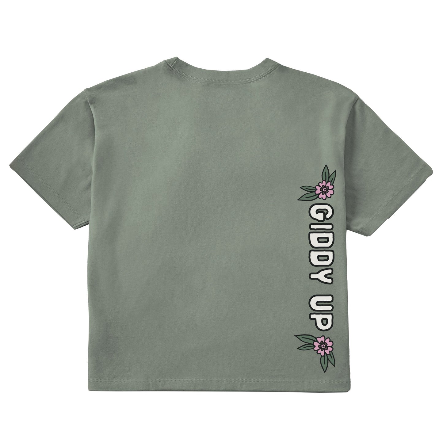 Women's Giddy Up Cowgirl Boots Short Sleeve Crusher Boxy Tee