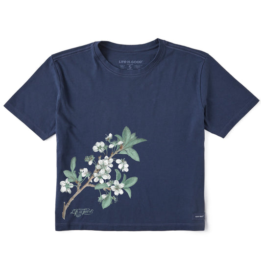 Women's Climbing Plum Blossom Short Sleeve Crusher Boxy Tee