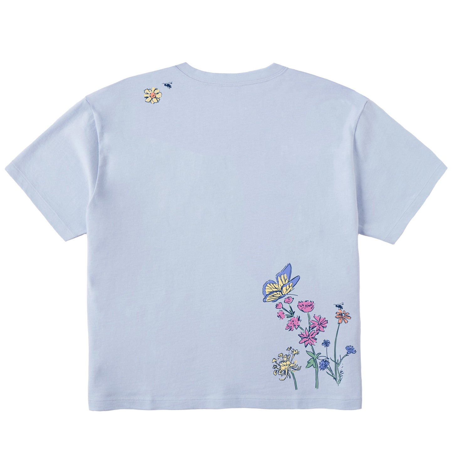Women's Wildflower Butterfly Garden Short Sleeve Crusher Boxy Tee