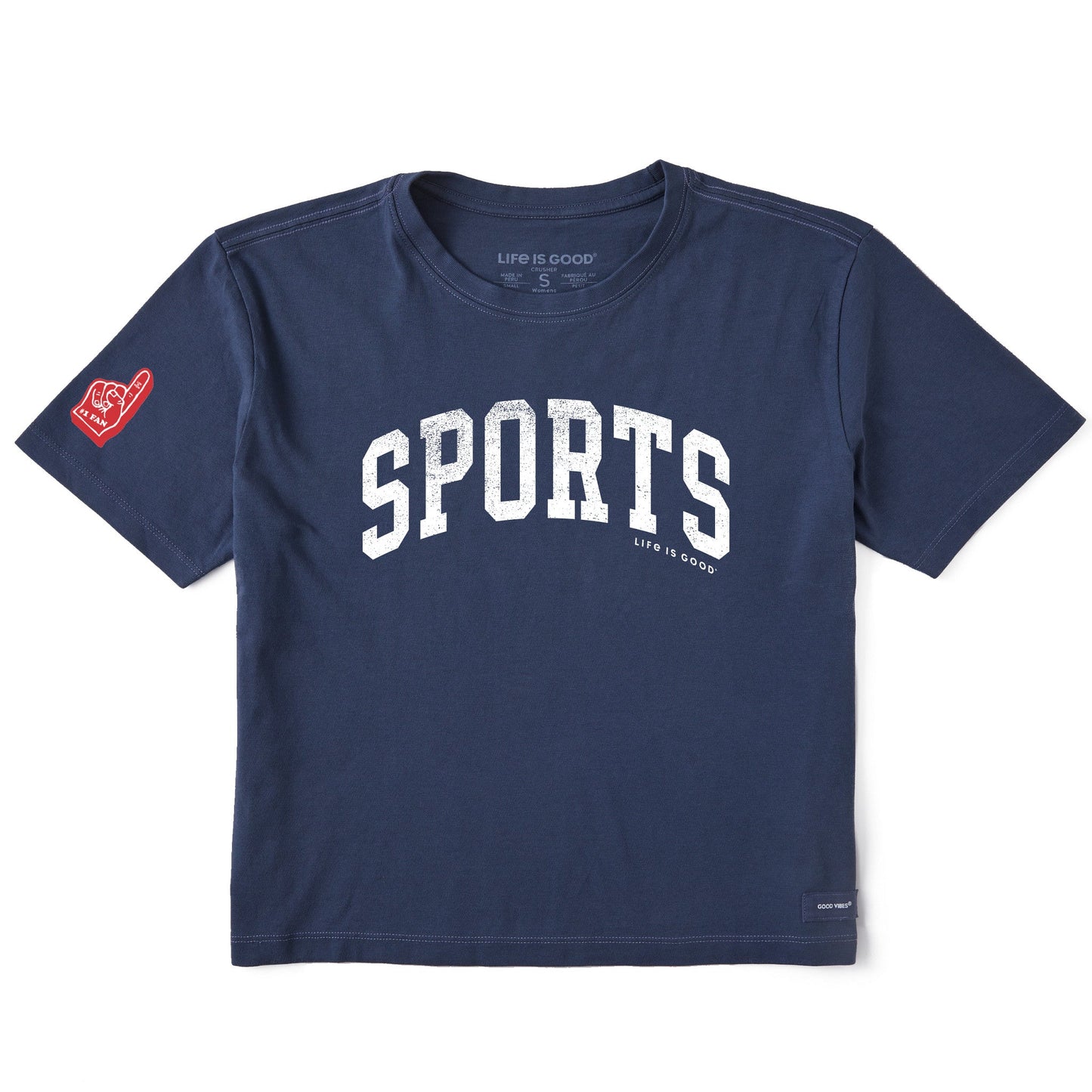 Women's Sports Athletic Arch Short Sleeve Crusher Boxy Tee