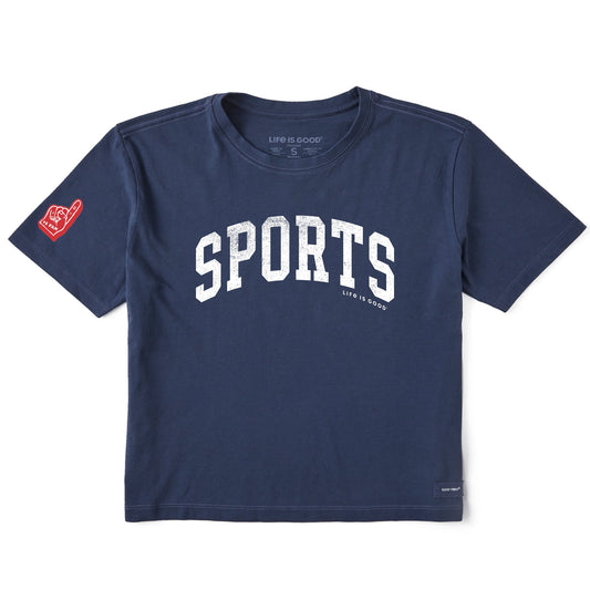 Women's Sports Athletic Arch Short Sleeve Crusher Boxy Tee