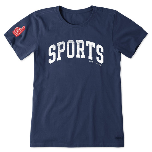 Women's Sports Athletic Arch Short Sleeve Crusher Tee