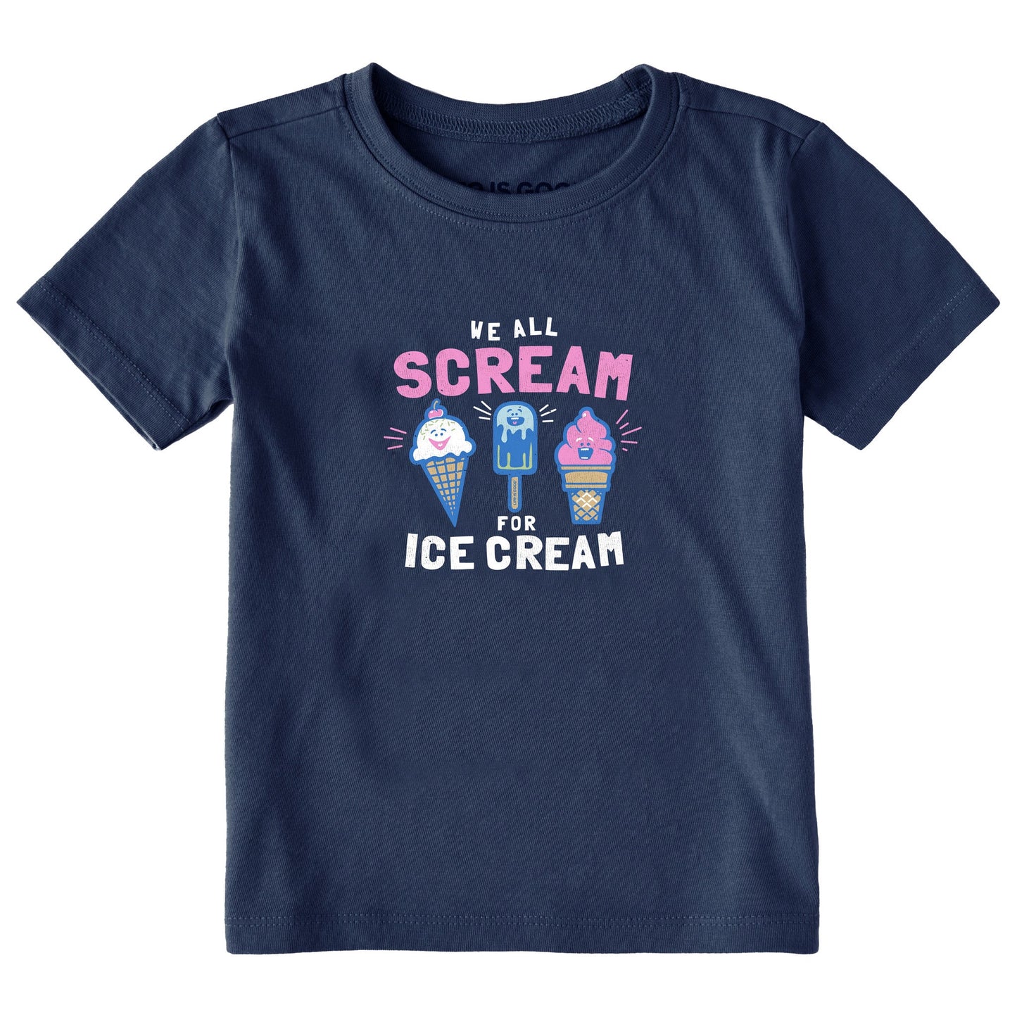 Toddler We All Scream for Ice Cream Short Sleeve Crusher Tee
