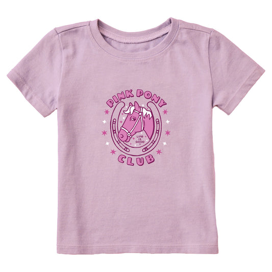 Toddler Pink Pony Club Short Sleeve Crusher Tee