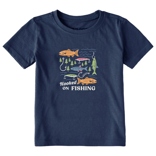 Toddler Hooked on Fishing Short Sleeve Crusher Tee