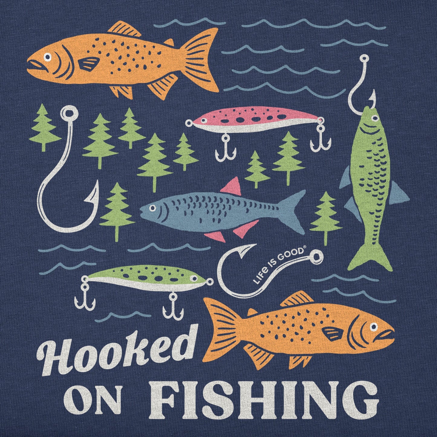 Toddler Hooked on Fishing Short Sleeve Crusher Tee