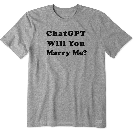 Men's ChatGPT Will You Marry Me Short Sleeve Crusher Tee