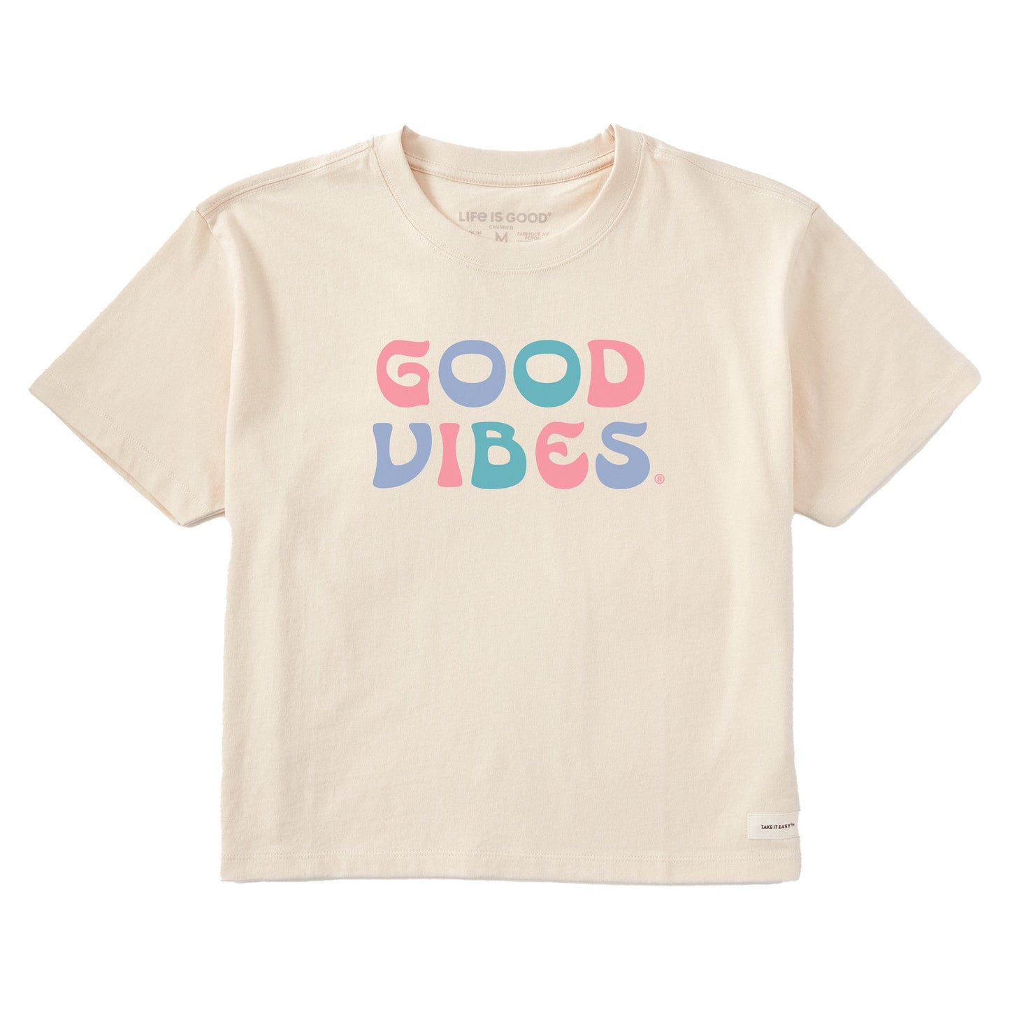 Women's Good Vibes Curves Short Sleeve Crusher Boxy Tee