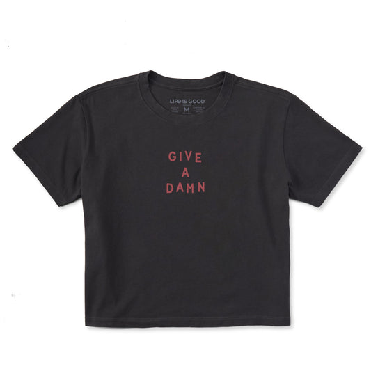 Women's Give a Damn Short Sleeve Crusher Boxy Tee