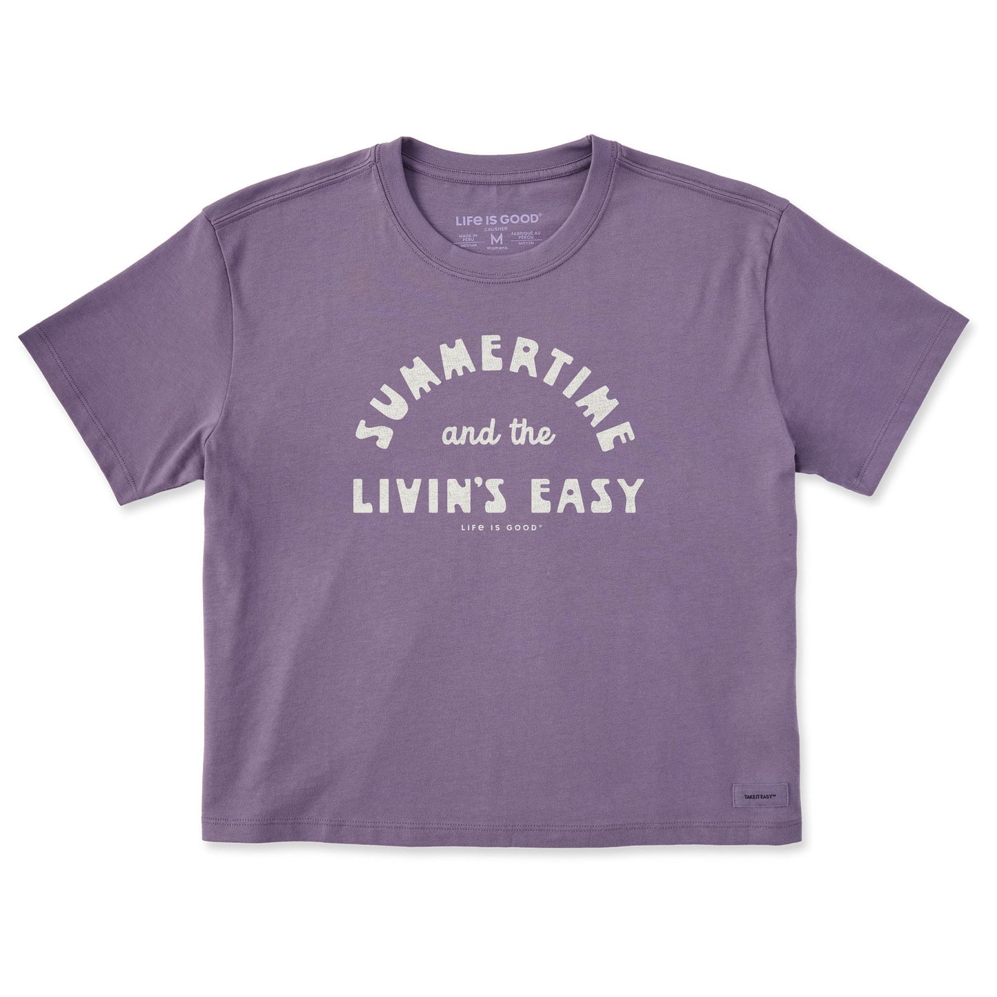 Women's Summertime and the Livin's Easy Short Sleeve Crusher Boxy Tee