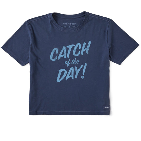 Women's Catch of the Day Short Sleeve Crusher Boxy Tee