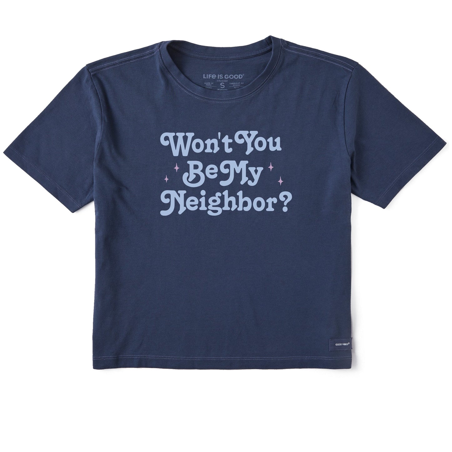 Women's Won't You Be My Neighbor Short Sleeve Crusher Boxy Tee