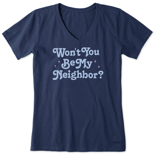Women's Won't You Be My Neighbor Short Sleeve Vee
