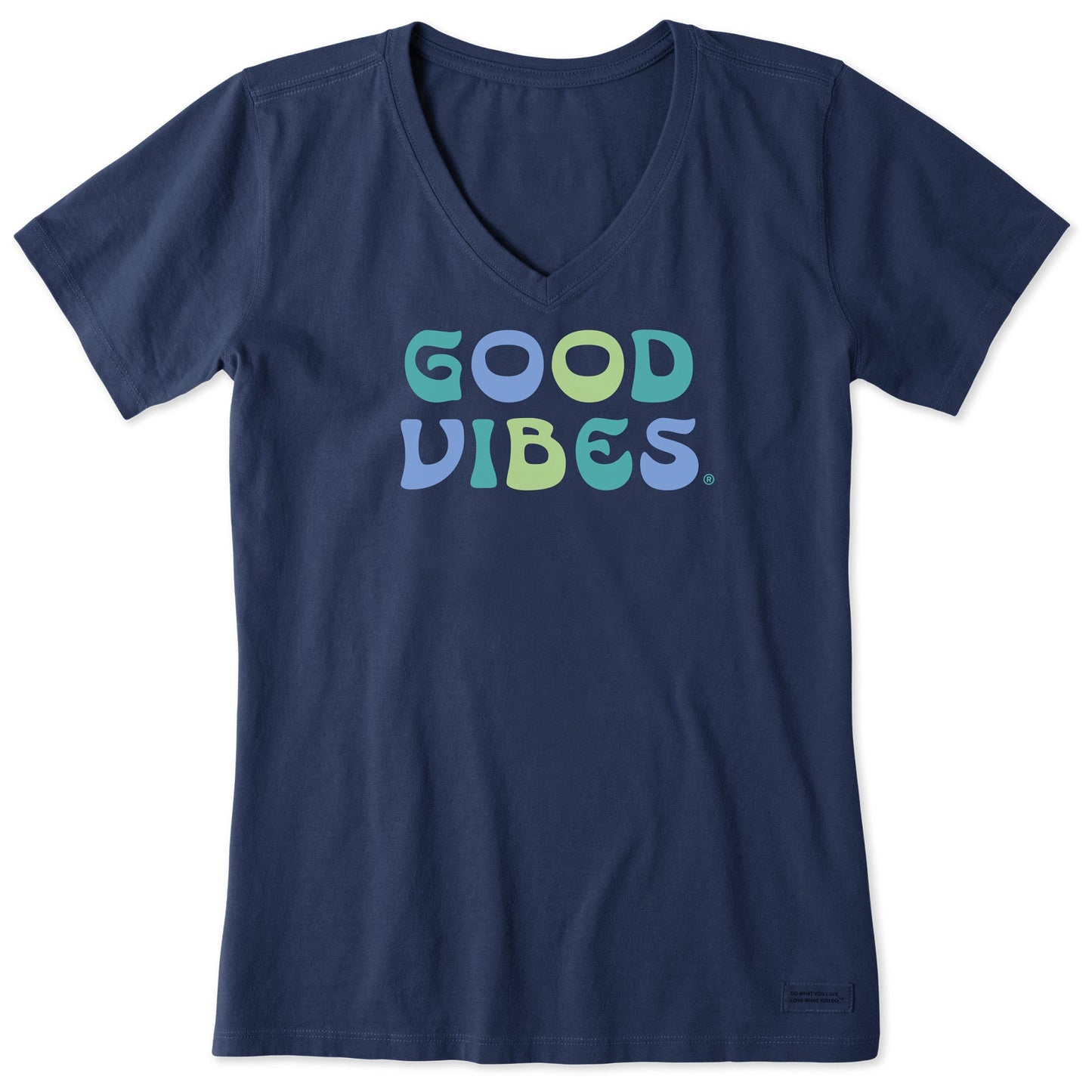 Women's Good Vibes Curves Short Sleeve Vee