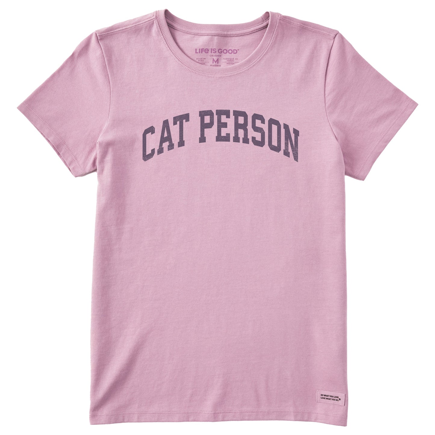 Women's Cat Person Arch Short Sleeve Crusher Tee