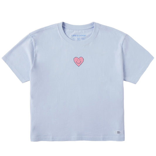 Women's Bert's Smile Heart Short Sleeve Crusher Boxy Tee