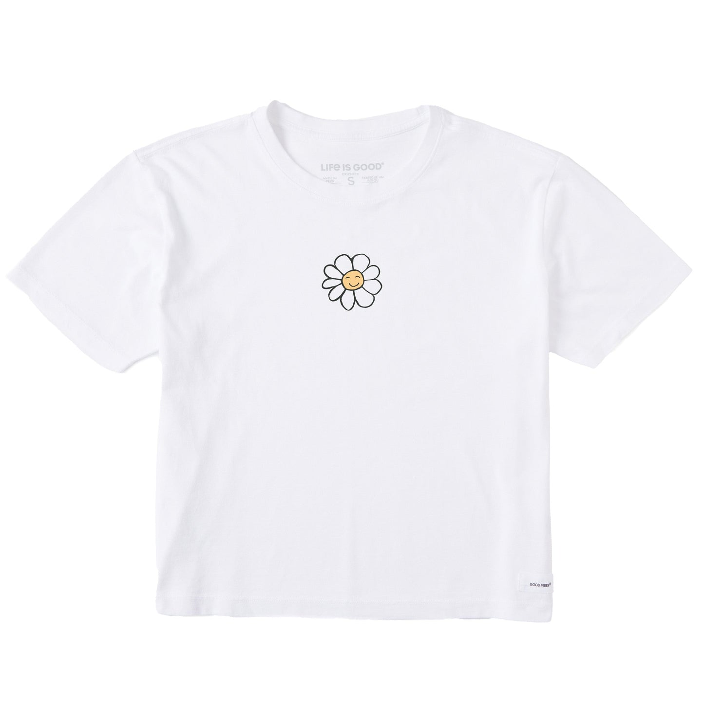 Women's Bert's Smile Flower Short Sleeve Crusher Boxy Tee