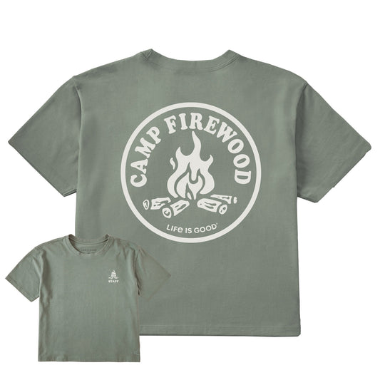 Women's Camp Firewood Short Sleeve Crusher Boxy Tee