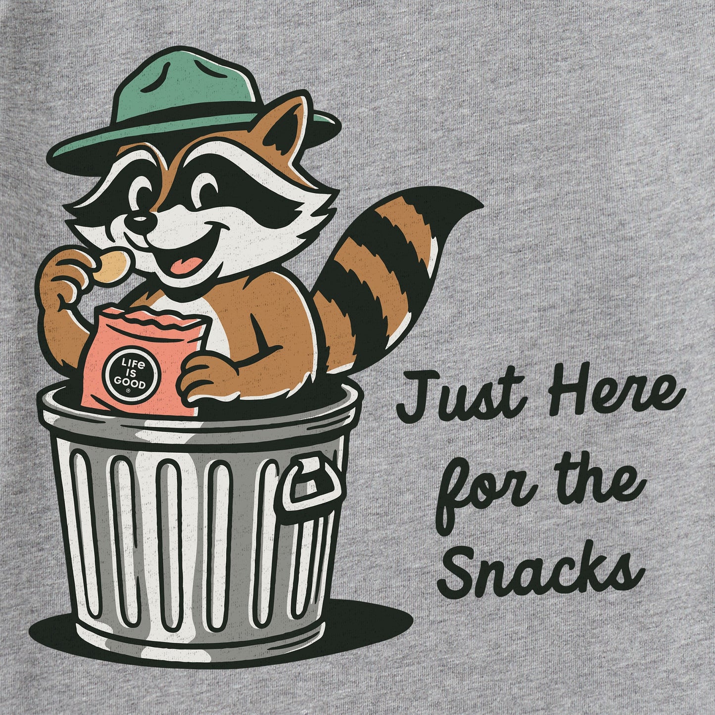 Men's Just Here for The Snacks Raccoon Short Sleeve Tee