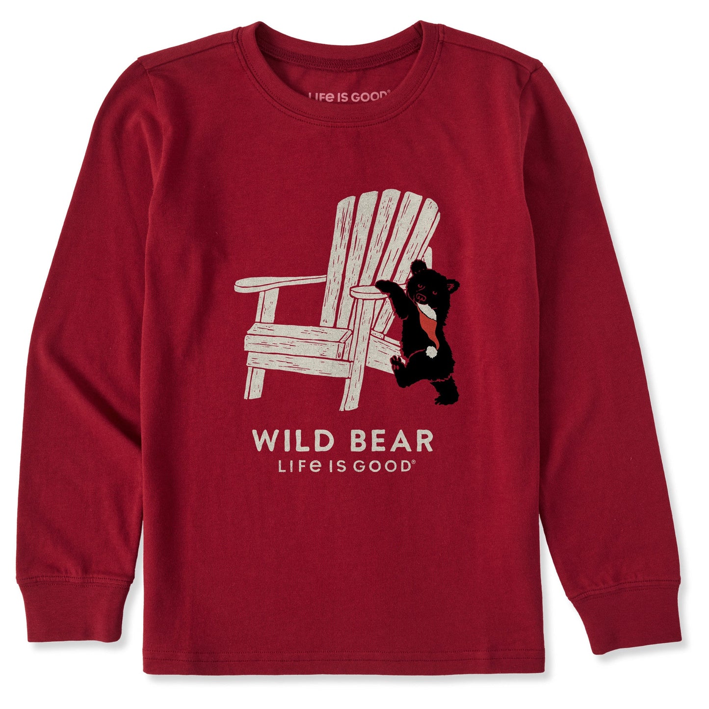 Kids Holiday Adirondack Wild Bear Long Sleeve Crusher Tee